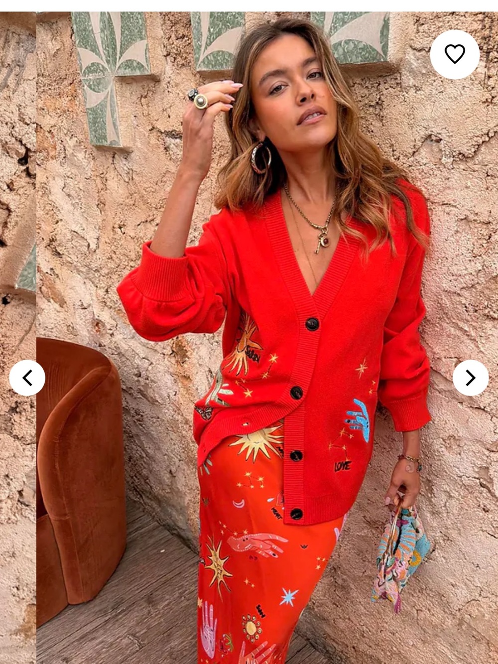 Never Fully Dressed red celestial cardigan